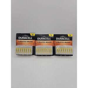 Lot of 3 Duracell Hearing Aid Batteries Size 10 Expired 2024 Value Pack